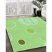 Patterned Green Rug in Family Room, pat766grn