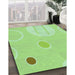 Machine Washable Transitional Green Rug in a Family Room, wshpat766grn
