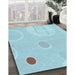 Machine Washable Transitional Blue Rug in a Family Room, wshpat766lblu