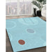 Patterned Blue Rug in Family Room, pat766lblu