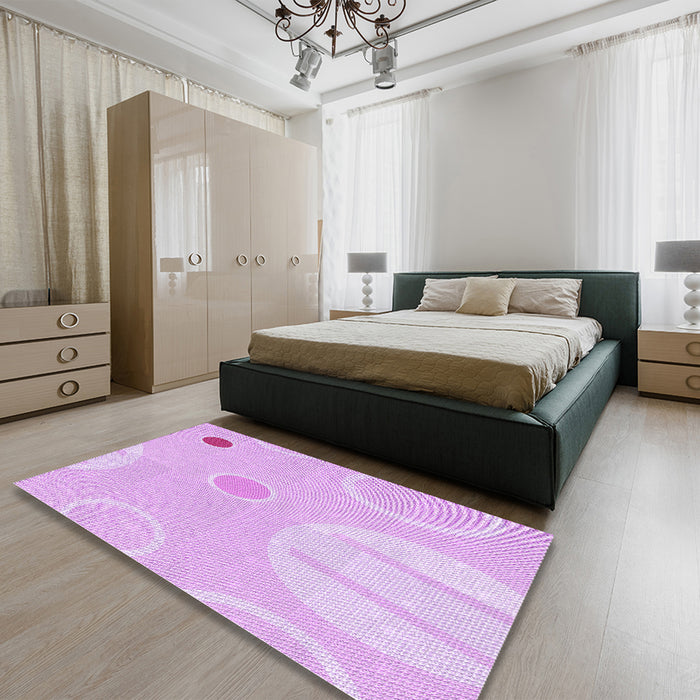 Patterned Violet Purple Rug in a Bedroom, pat766pur