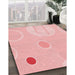 Patterned Pastel Red Pink Rug in Family Room, pat766rd