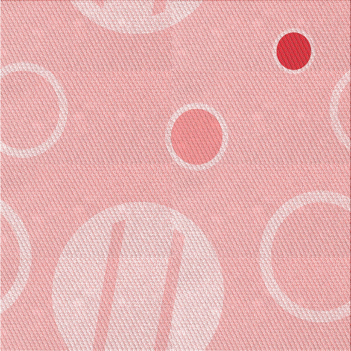 Round Machine Washable Transitional Pastel Red Pink Rug, wshpat766rd