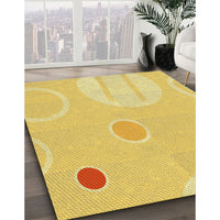 Patterned Bold Yellow Rug, pat766yw