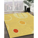 Patterned Bold Yellow Rug in Family Room, pat766yw