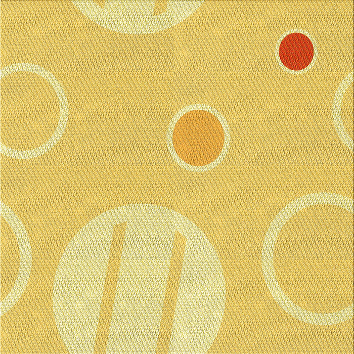 Round Machine Washable Transitional Bold Yellow Rug, wshpat766yw