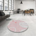 Round Patterned MistyRose Pink Novelty Rug in a Office, pat766