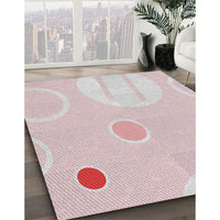 Patterned MistyRose Pink Novelty Rug, pat766