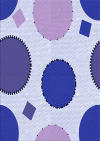 Machine Washable Transitional Royal Blue Rug, wshpat767blu