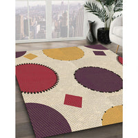 Patterned Khaki Gold Rug, pat767brn