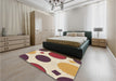 Patterned Khaki Gold Rug in a Bedroom, pat767brn