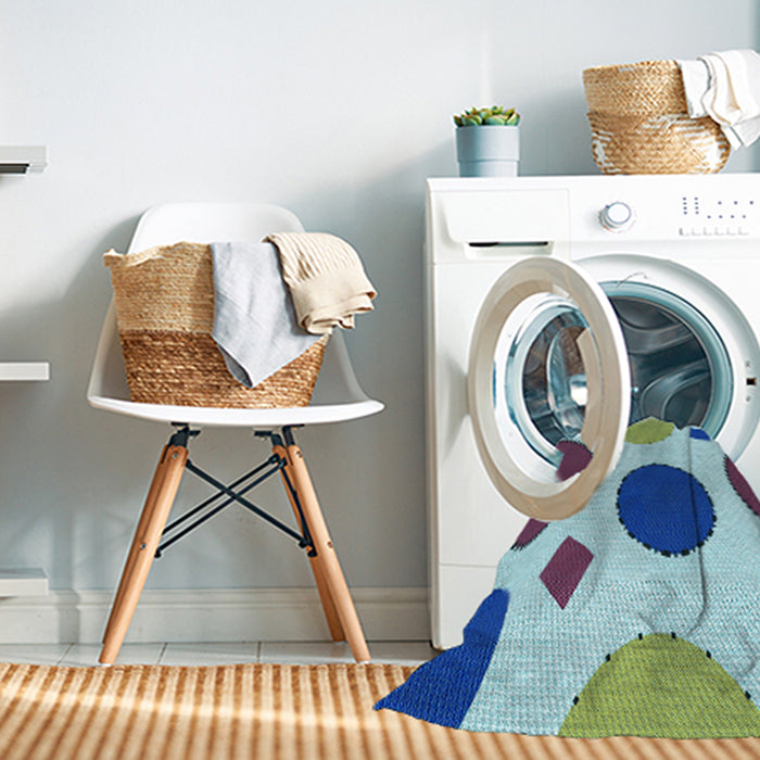 Machine Washable Transitional Blue Rug in a Washing Machine, wshpat767lblu