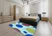 Patterned Blue Rug in a Bedroom, pat767lblu