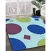 Machine Washable Transitional Blue Rug in a Family Room, wshpat767lblu