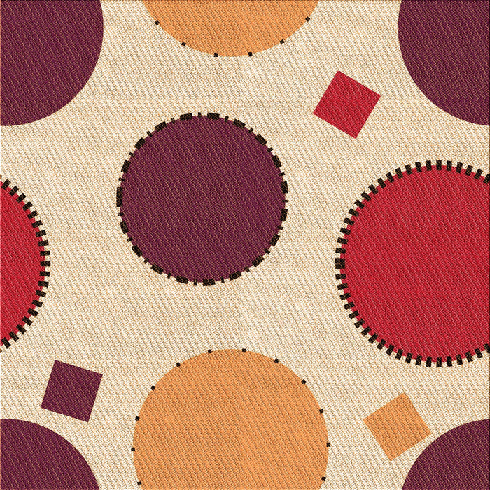 Round Machine Washable Transitional Red Rug, wshpat767org