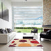 Square Patterned Red Rug in a Living Room, pat767org