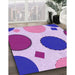 Machine Washable Transitional Blossom Pink Rug in a Family Room, wshpat767pur