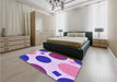 Patterned Blossom Pink Rug in a Bedroom, pat767pur