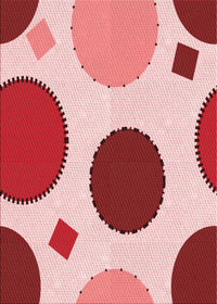 Machine Washable Transitional Red Rug, wshpat767rd