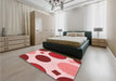 Patterned Red Rug in a Bedroom, pat767rd