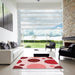 Square Patterned Red Rug in a Living Room, pat767rd