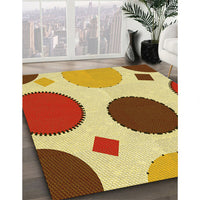 Patterned Mahogany Brown Rug, pat767yw