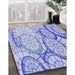 Machine Washable Transitional Periwinkle Purple Rug in a Family Room, wshpat768blu