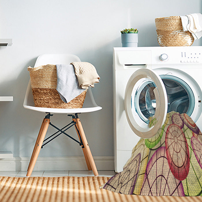 Machine Washable Transitional Petra Gold Brown Rug in a Washing Machine, wshpat768brn