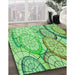 Patterned Green Rug in Family Room, pat768grn