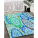 Patterned Glacial Blue Ice Blue Rug in Family Room, pat768lblu