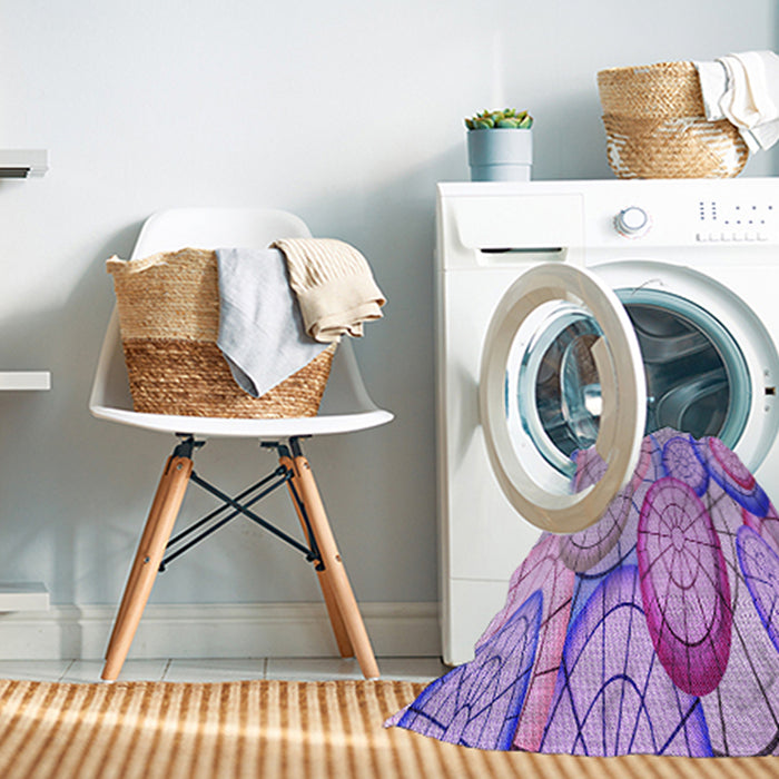 Machine Washable Transitional Blossom Pink Rug in a Washing Machine, wshpat768pur