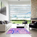 Machine Washable Transitional Blossom Pink Rug in a Kitchen, wshpat768pur