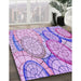 Machine Washable Transitional Blossom Pink Rug in a Family Room, wshpat768pur