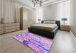 Patterned Blossom Pink Rug in a Bedroom, pat768pur