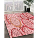 Machine Washable Transitional Red Rug in a Family Room, wshpat768rd