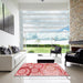 Square Patterned Red Rug in a Living Room, pat768rd