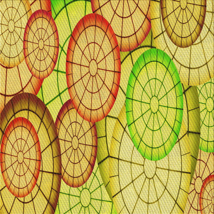 Round Patterned Yellow Rug, pat768yw