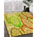 Patterned Yellow Rug in Family Room, pat768yw