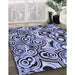 Patterned Blue Rug in Family Room, pat769blu