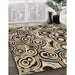 Machine Washable Transitional Chocolate Brown Rug in a Family Room, wshpat769brn