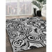 Machine Washable Transitional Platinum Silver Gray Rug in a Family Room, wshpat769gry