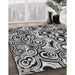 Patterned Platinum Silver Gray Rug in Family Room, pat769gry