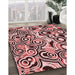 Patterned Pink Rug in Family Room, pat769rd