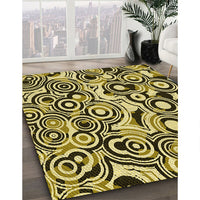 Patterned Bakers Brown Rug, pat769yw