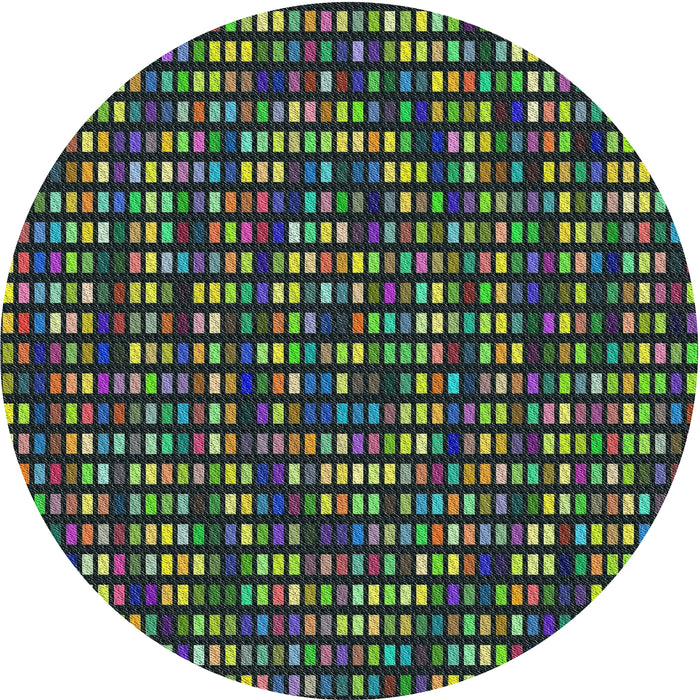 Square Machine Washable Transitional Green Rug, wshpat76