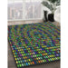 Patterned Green Novelty Rug in Family Room, pat76