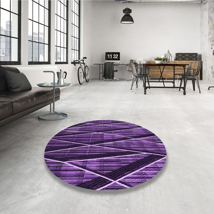 Patterned Dark Purple Rug in a Kitchen, pat77pur