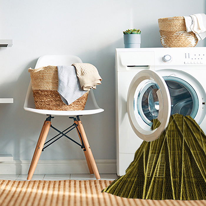 Machine Washable Transitional Black Brown Rug in a Washing Machine, wshpat77yw