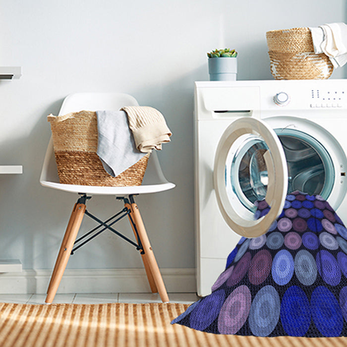 Machine Washable Transitional Denim Dark Blue Rug in a Washing Machine, wshpat770blu