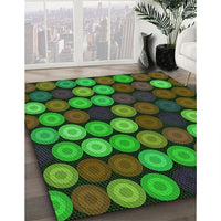 Patterned Milk Chocolate Brown Rug, pat770grn